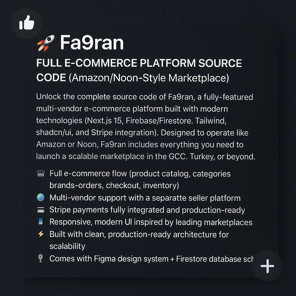 Fa9ran – Full E-Commerce Platform Source Code (Amazon/Noon-Style Marketplace) 